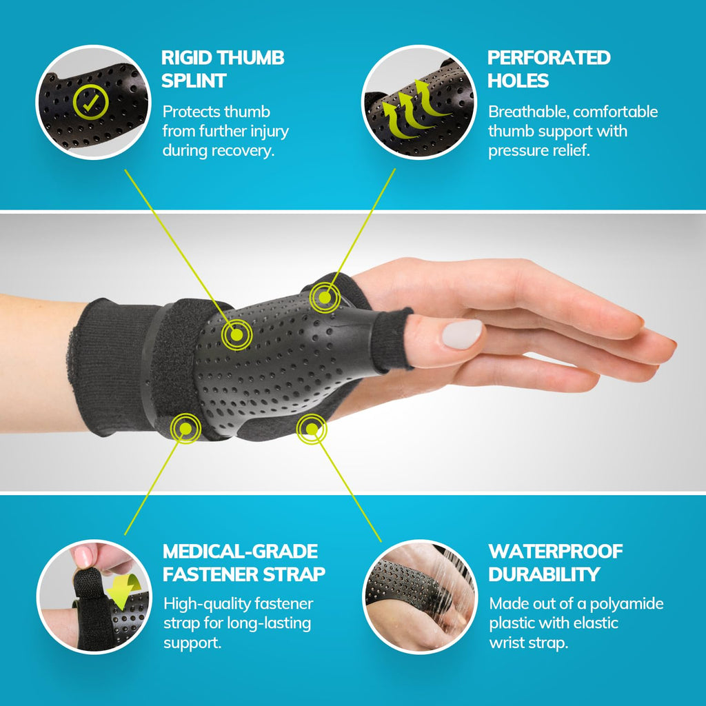 BraceAbility Hard Plastic Thumb Splint for Arthritis, Trigger Thumb, CMC Stabilizer

