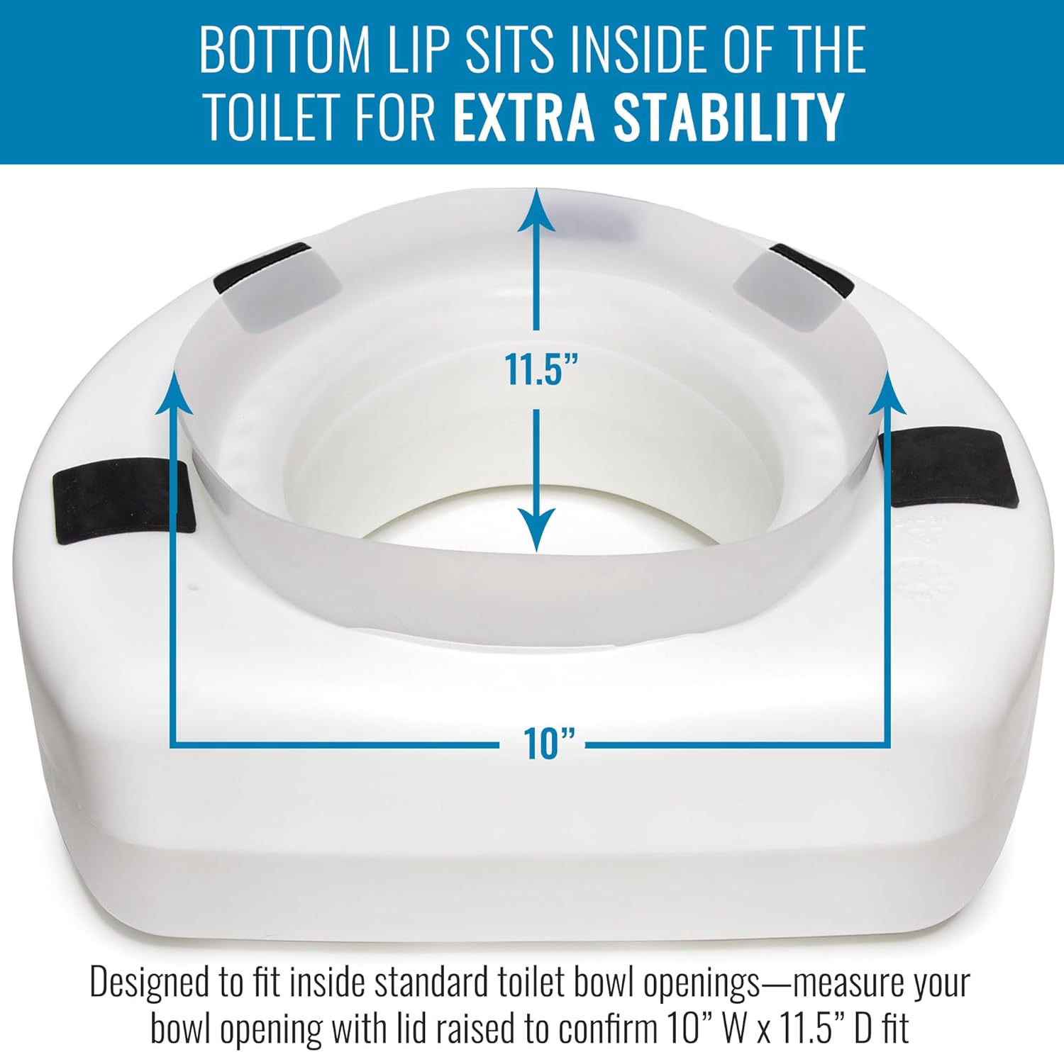 HealthSmart Raised Toilet Seat Riser, 5 in Padded Toilet Seat Elevation

