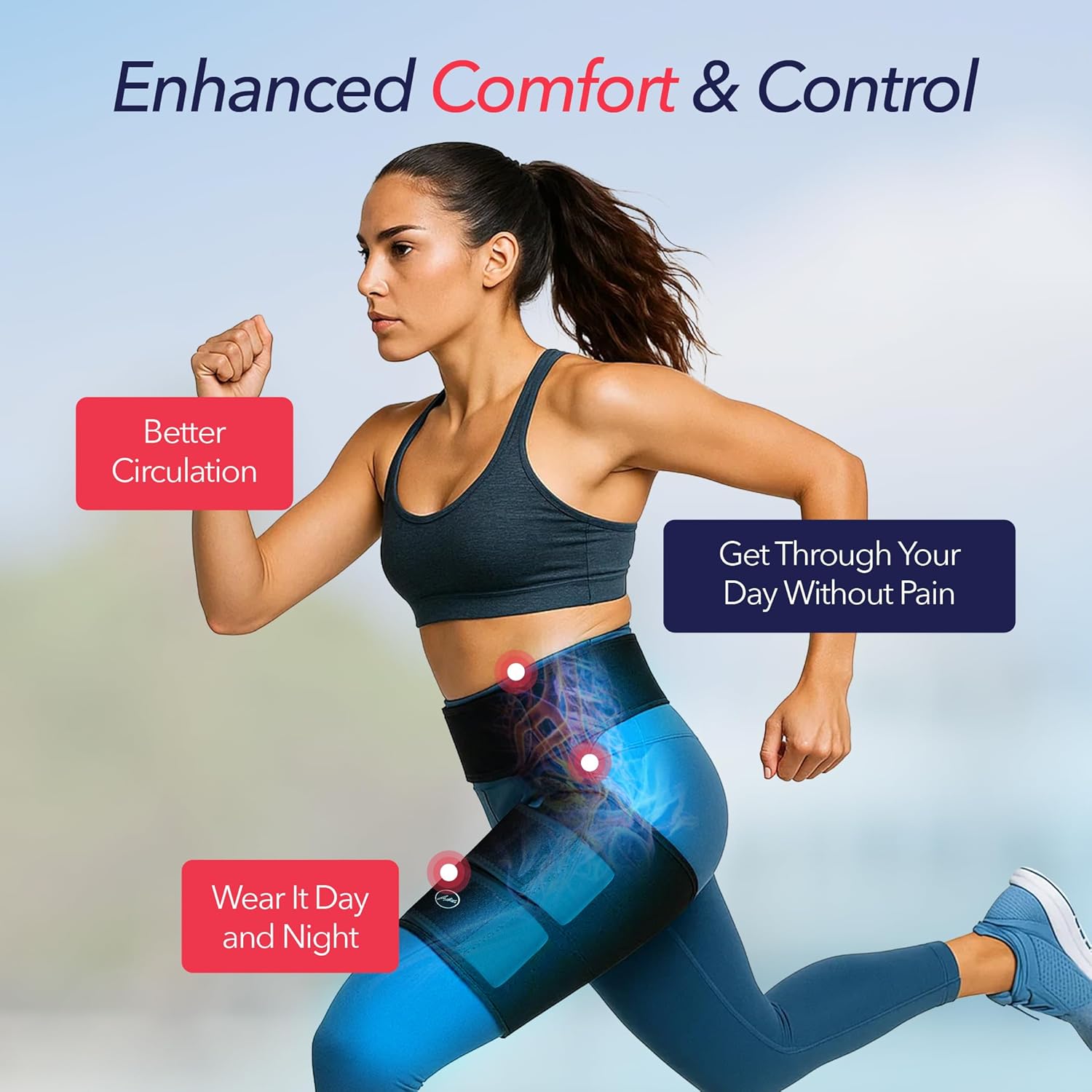 Doctor-Developed Hip Support Compression Wrap for Groin, Sciatica, Hamstring Relief

