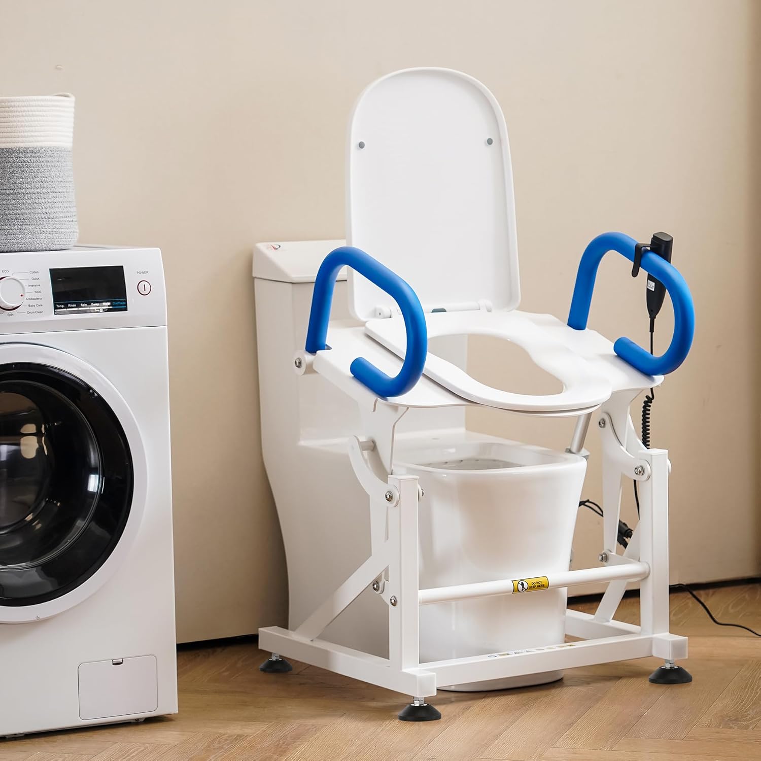 MCombo Electric Toilet Seat Lift with Padded Arms, Power Incline, Support 320 lbs

