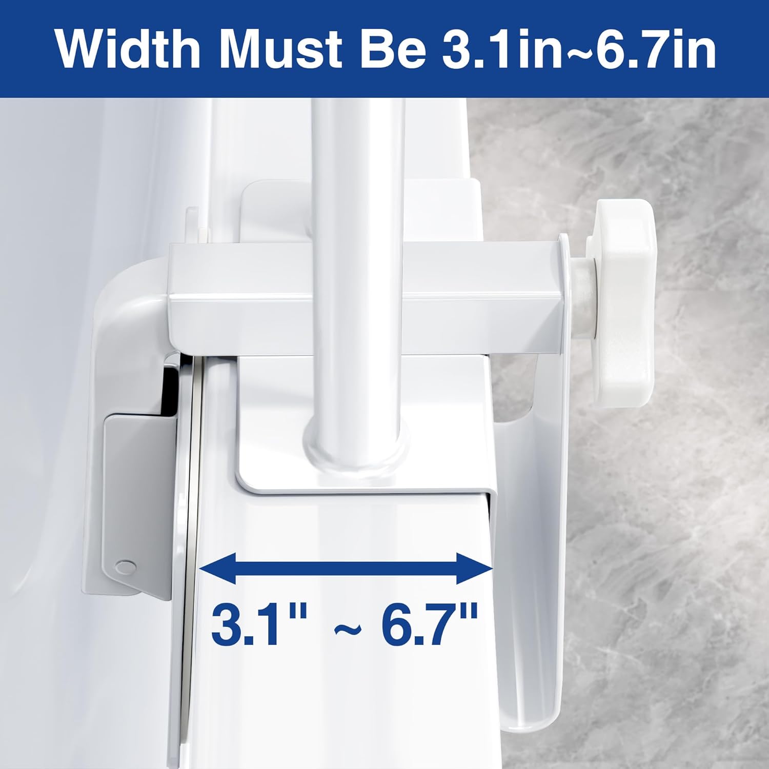 Bathtub Safety Rail Grab Bar with Non-Slip Grip for Seniors, 3.1-6.7 in, 300 lb

