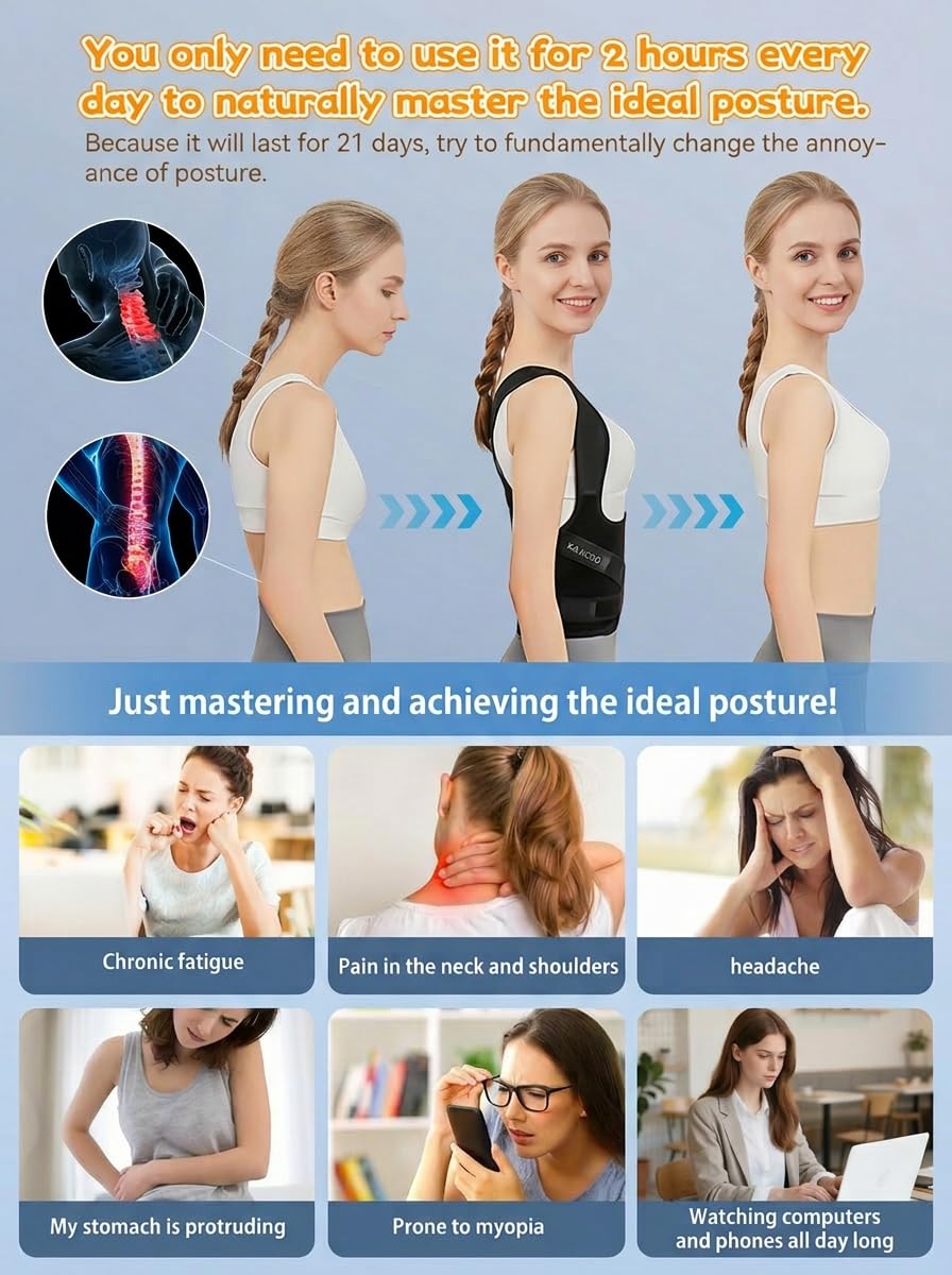 Posture Corrector Back Brace Adjustable Shoulder Straightener for Upper & Lower Back

