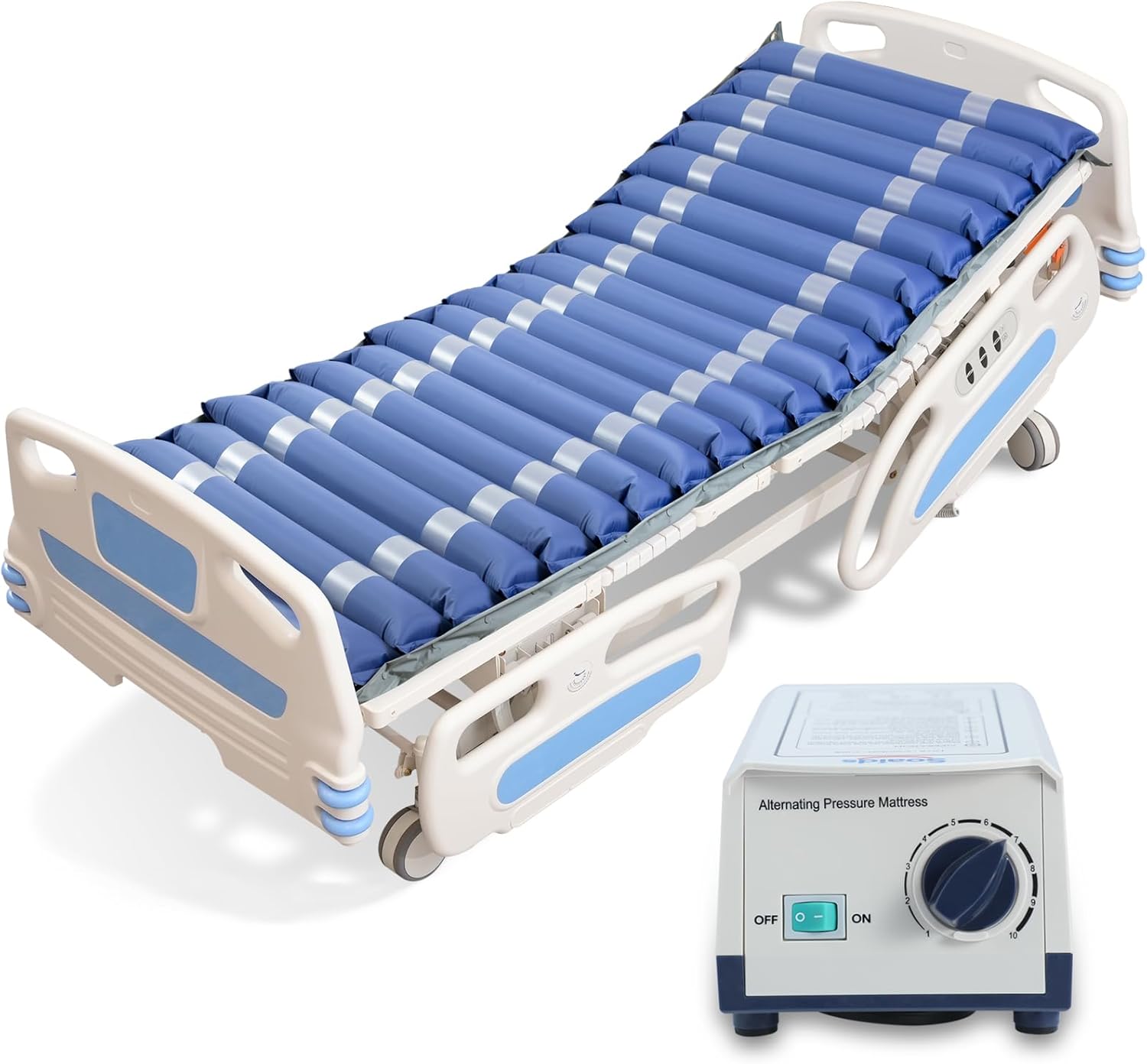 Alternating Air Pressure Mattress Topper for Bed Sores Relief, Quiet Pump, Twin

