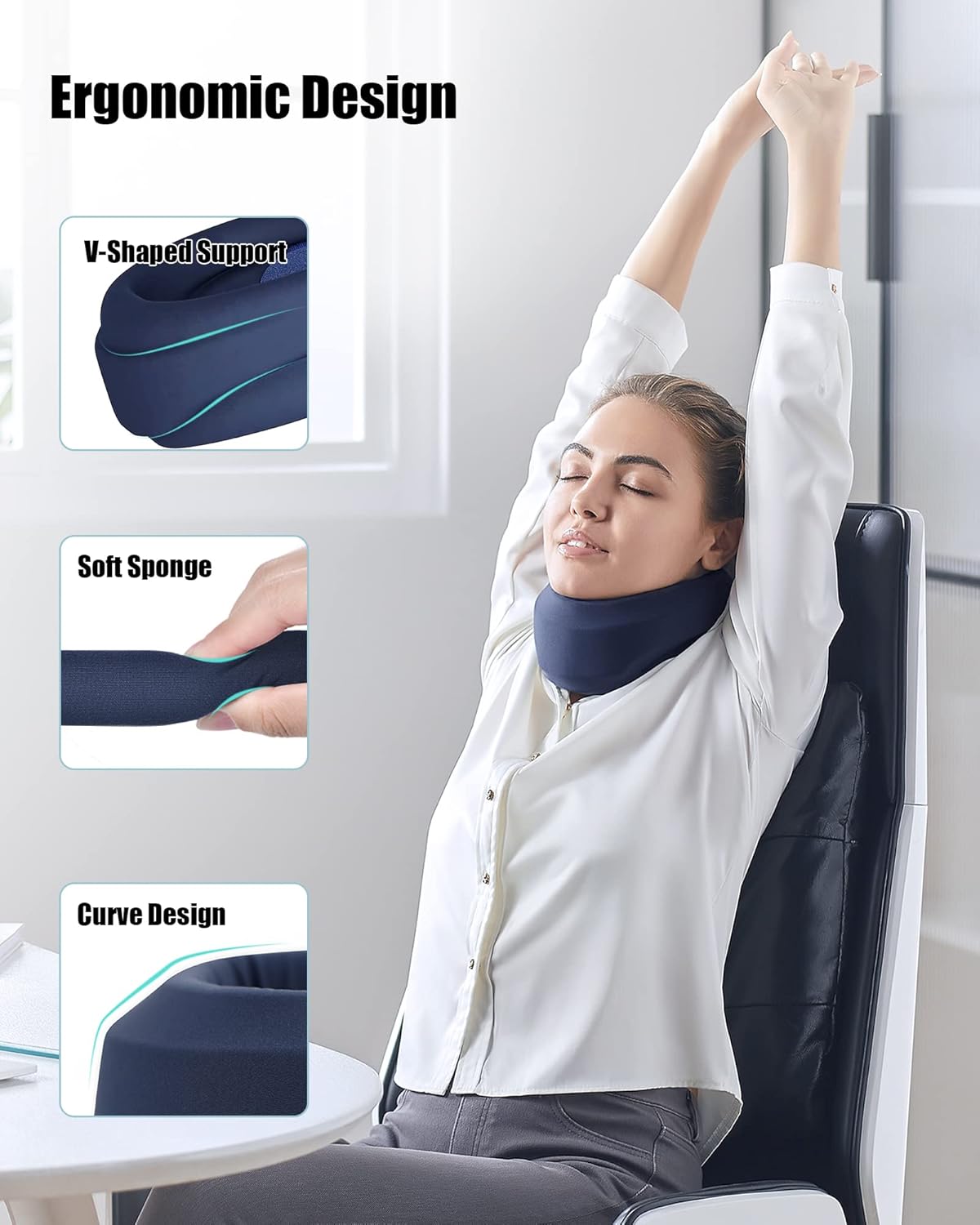 Neck Brace for Sleeping Cervical Collar Support Soft Foam Wrap for Neck Pain Relief

