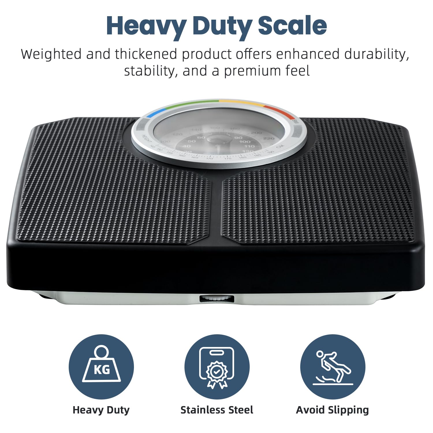TIPRE Analog Bathroom Scale Mechanical Weight Scale Dial 150kg/330lb

