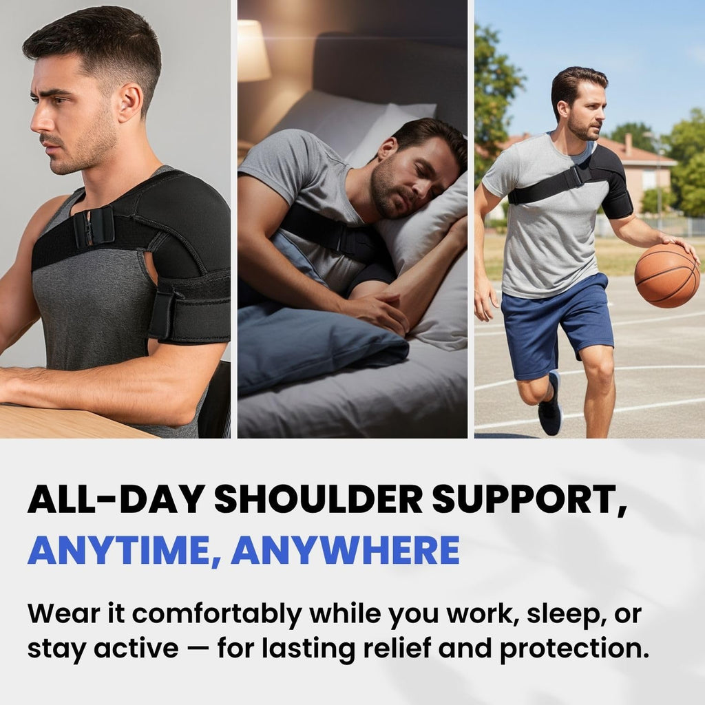 Adjustable Shoulder Compression Brace for Men, Left/Right Arm Support Sleeve

