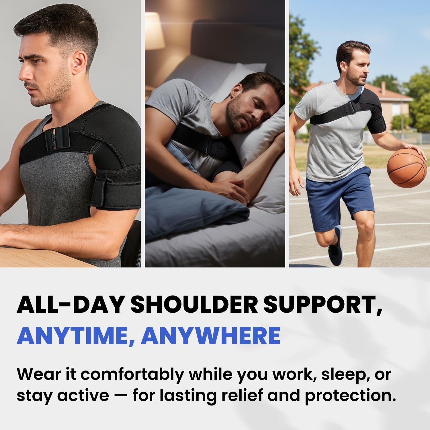 Adjustable Shoulder Compression Brace for Men, Left/Right Arm Support Sleeve

