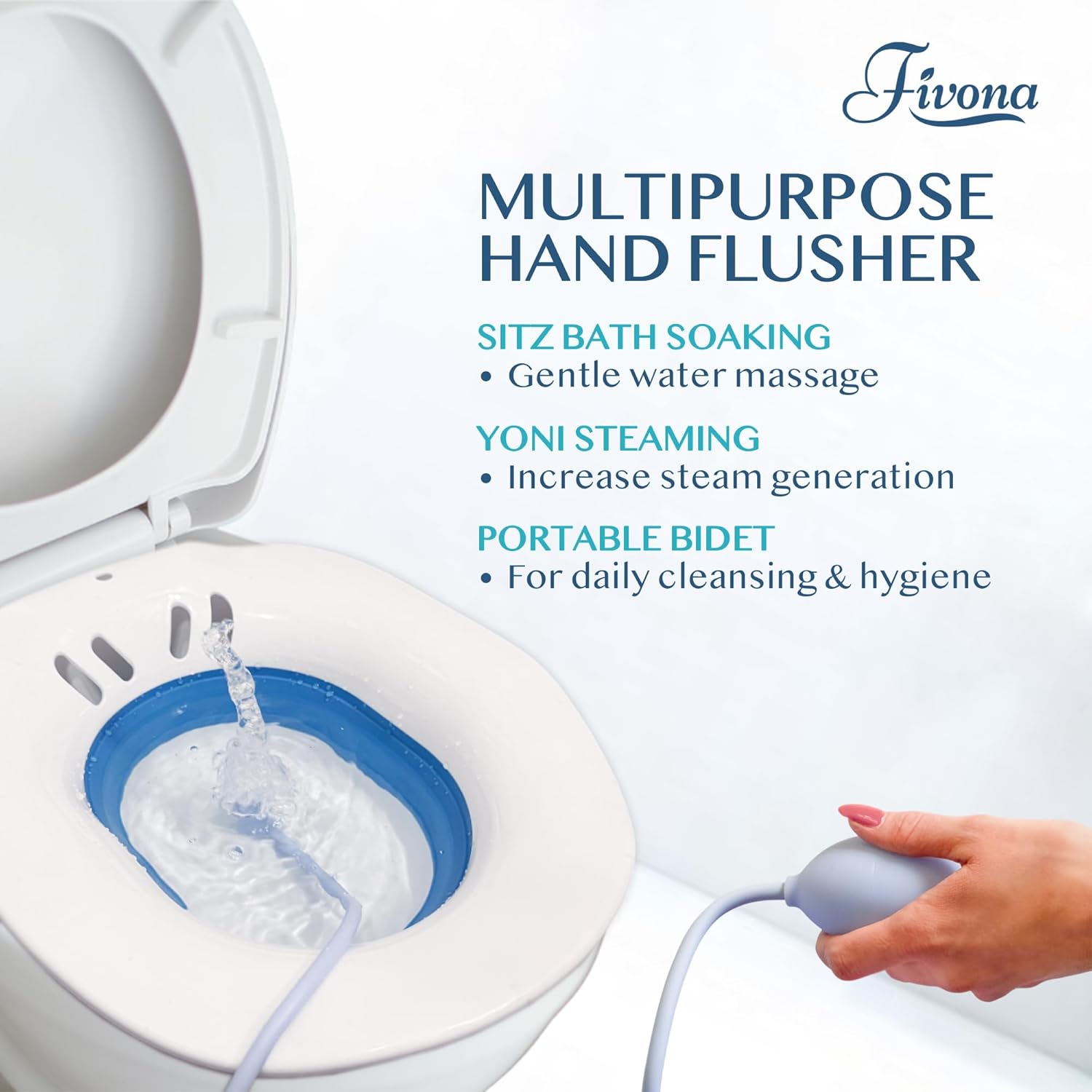 Fivona Foldable Sitz Bath Basin and Massage Hand Bidet Cleansing Tool

