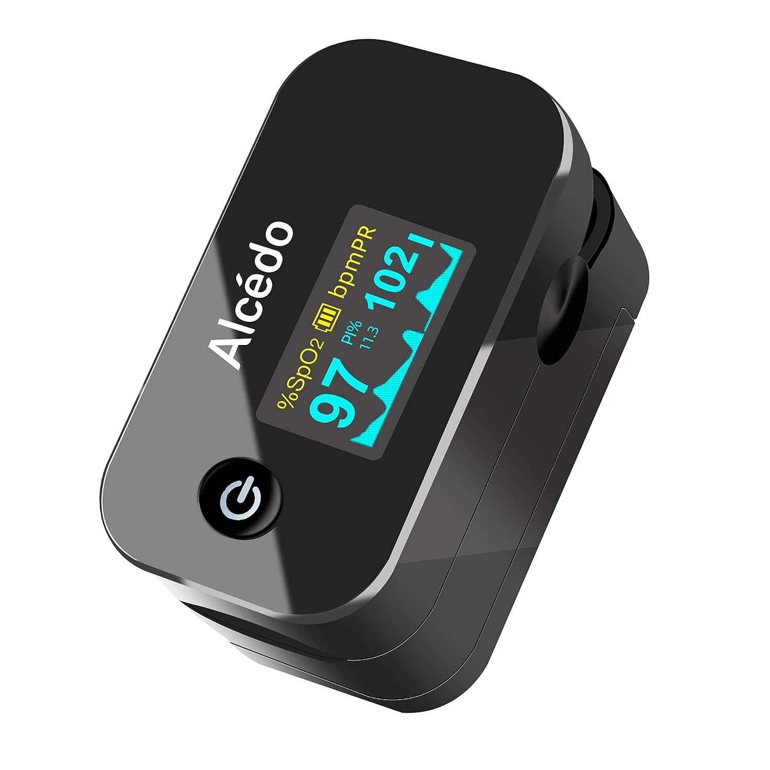 Alcedo Fingertip Pulse Oximeter, SpO2 and Heart Rate, Dual Color OLED Display

