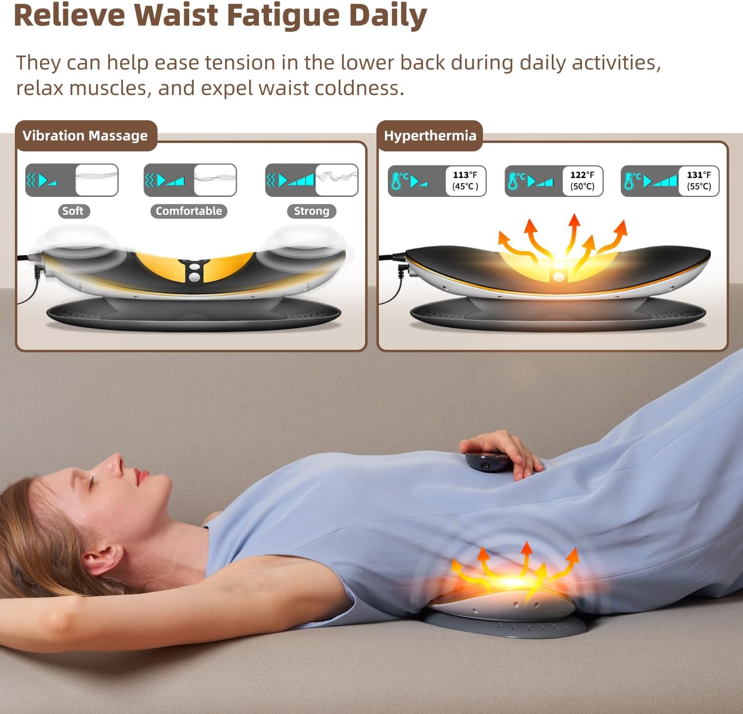 Electric Lumbar Traction Device with Airbag, Electrotherapy, Vibration & Heat

