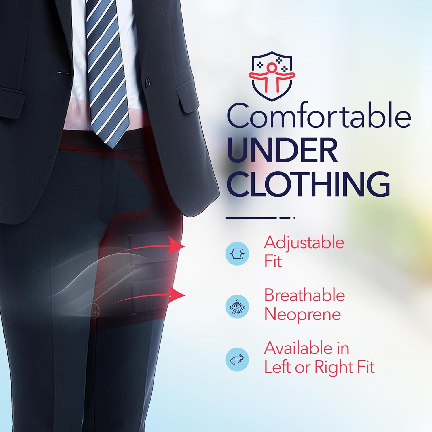 Doctor-Developed Hip Support Compression Wrap for Groin, Sciatica, Hamstring Relief


