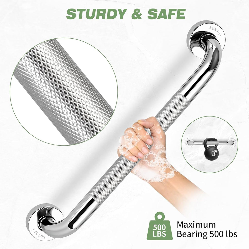 Stainless Steel Anti-Slip Grab Bar for Bathroom Shower Safety Support Handle

