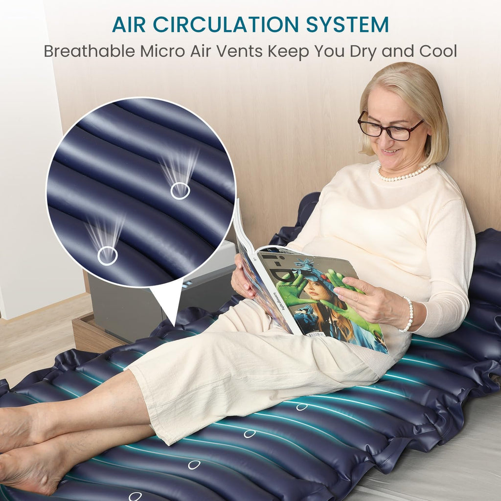 Kekoy Alternating Air Pressure Mattress Pad, Waterproof Hospital Bed Topper with Pump

