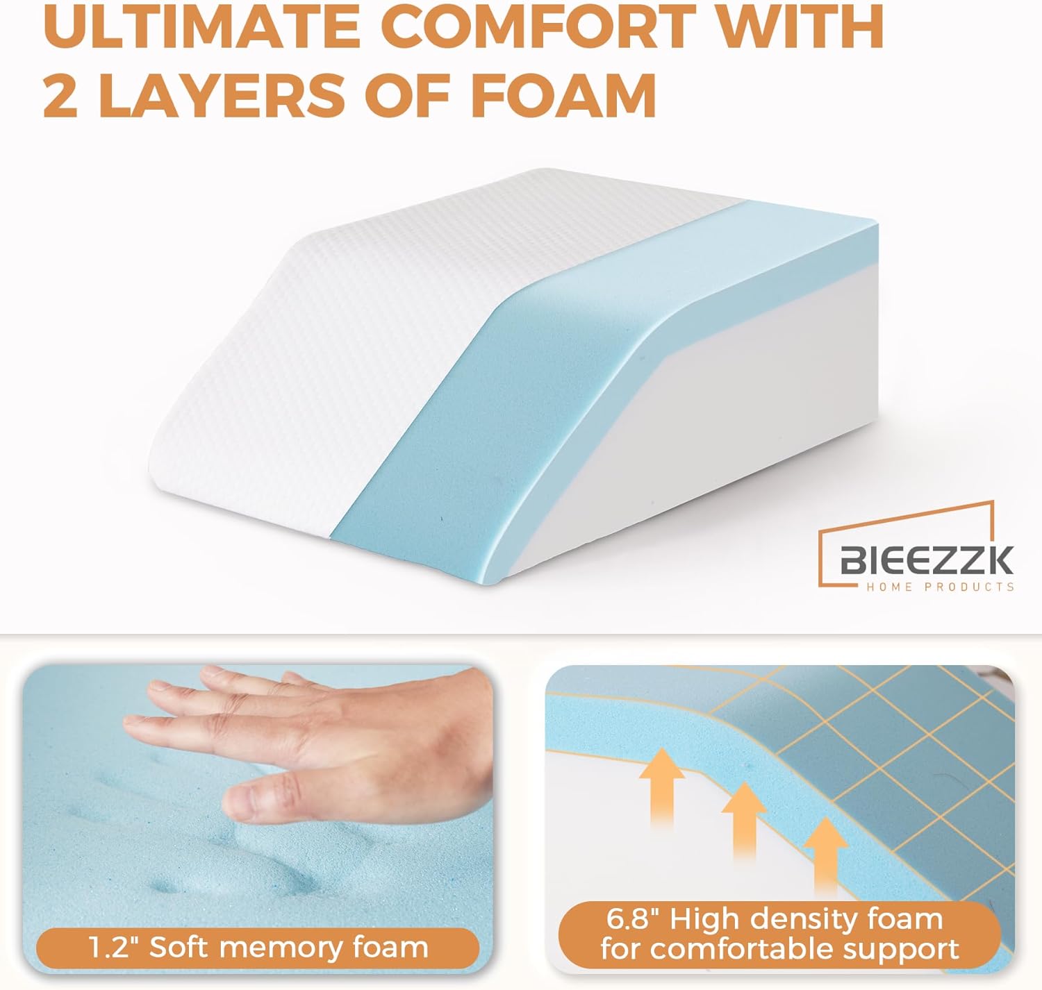 BIEEZZK Memory Foam Elevating Wedge for Blood Circulation, Swelling Relief

