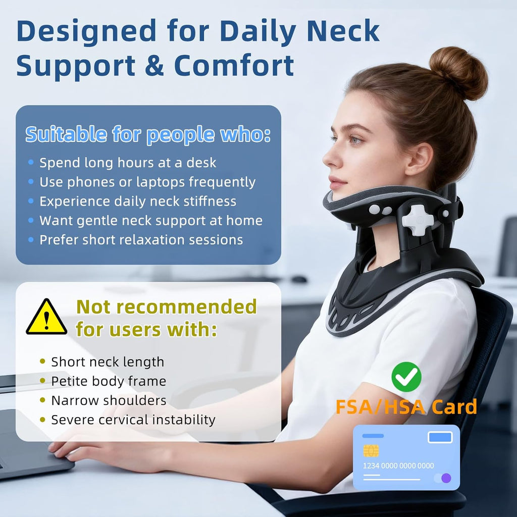 Holniva Cervical Neck Traction Device, Adjustable Neck Stretcher Brace

