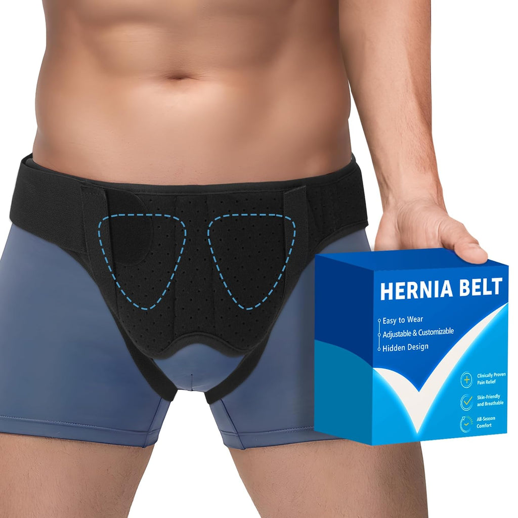 Hernia Belt for Men & Women, Inguinal Groin Support Truss with Adjustable Strap Pads

