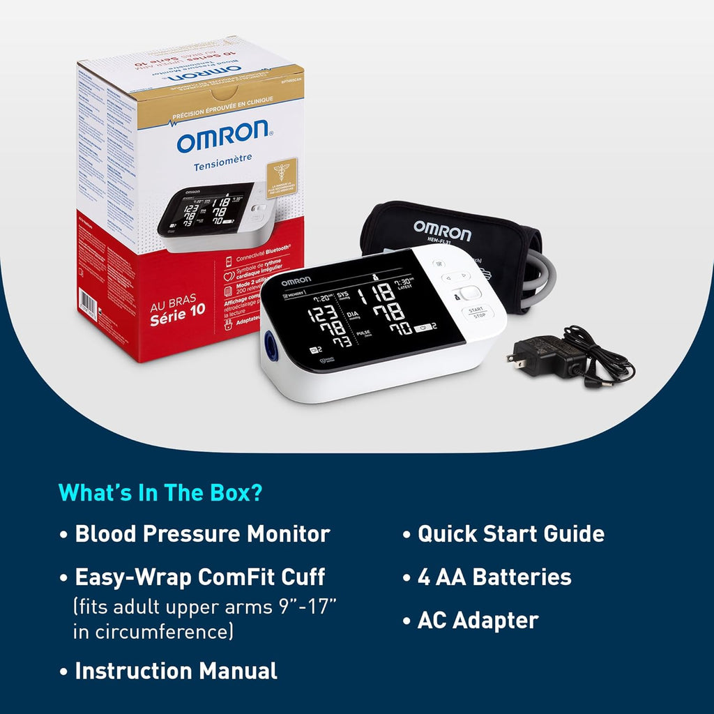 OMRON 10 Series Upper Arm Blood Pressure Monitor with Bluetooth and TruRead Technology

