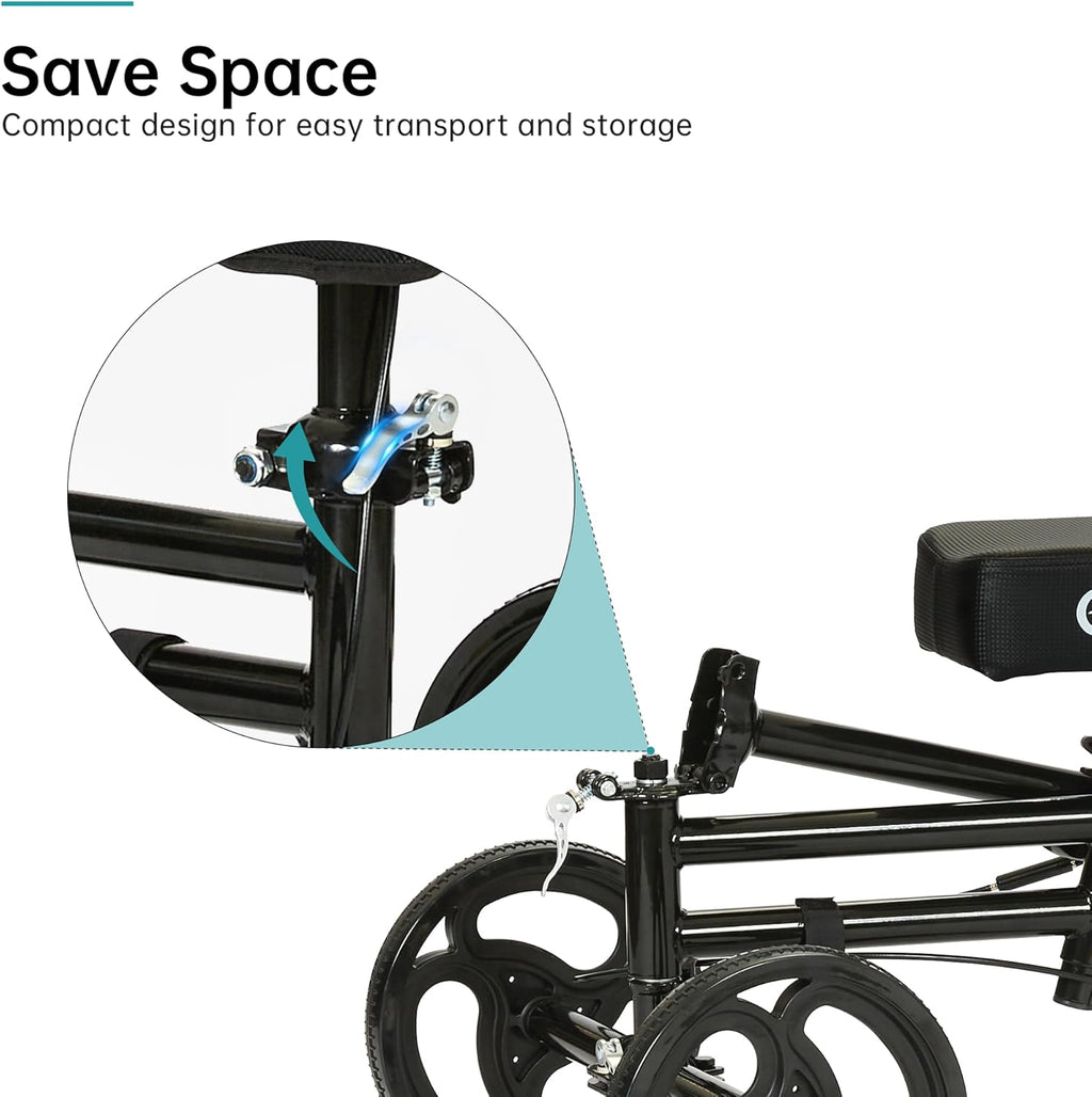 ELENKER Knee Scooter Knee Walker with Dual Braking System, Adjustable, Foldable

