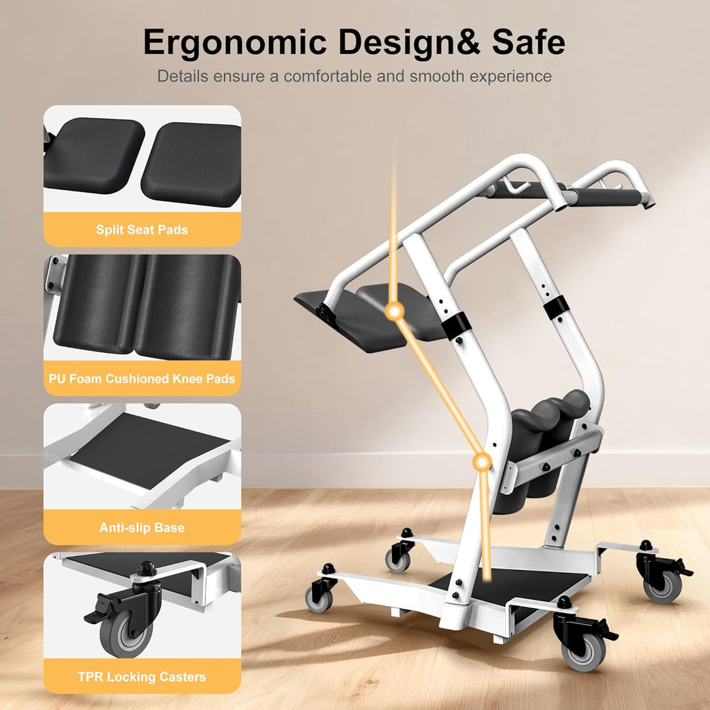 WHLICKS Stand Assist Lift Chair Sit-to-Stand Patient Transfer Mobility Aid, 5 Heights

