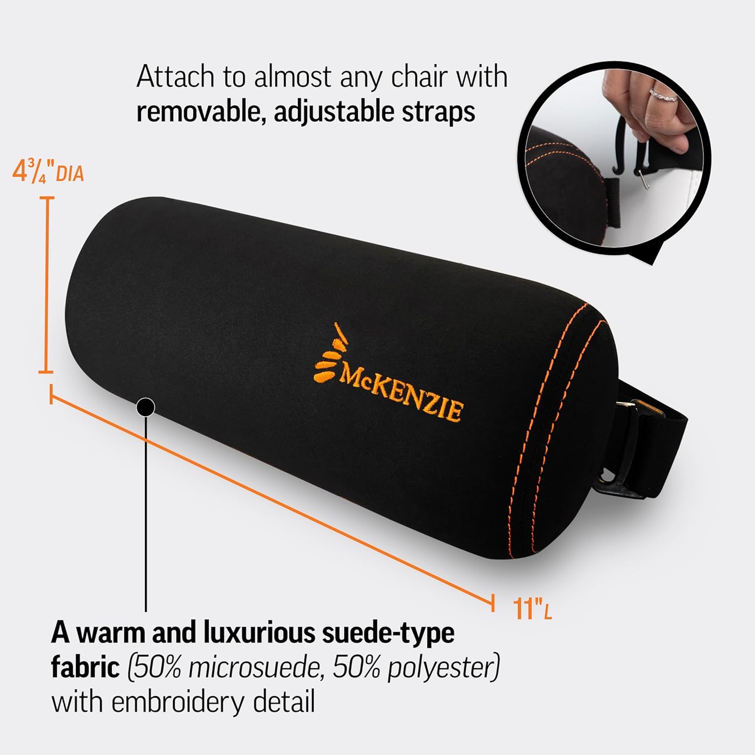 OPTP Original McKenzie Lumbar Roll Cushion for Lower Back Support, Firm

