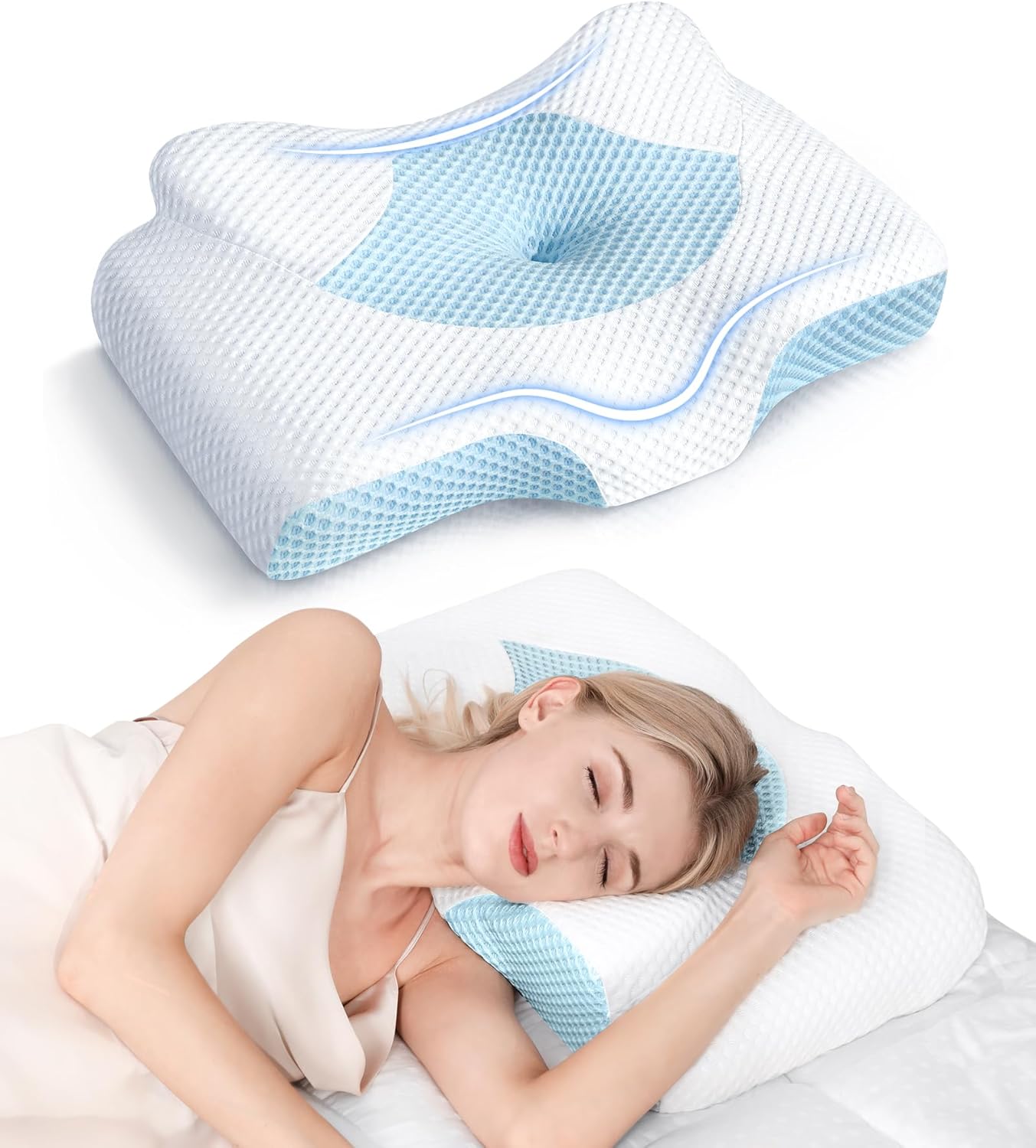 Osteo Cervical Memory Foam Pillow for Neck Pain Relief, Adjustable Orthopedic

