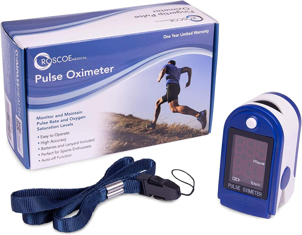 Roscoe Medical Fingertip Pulse Oximeter Oxygen Saturation Monitor for Kids & Adults

