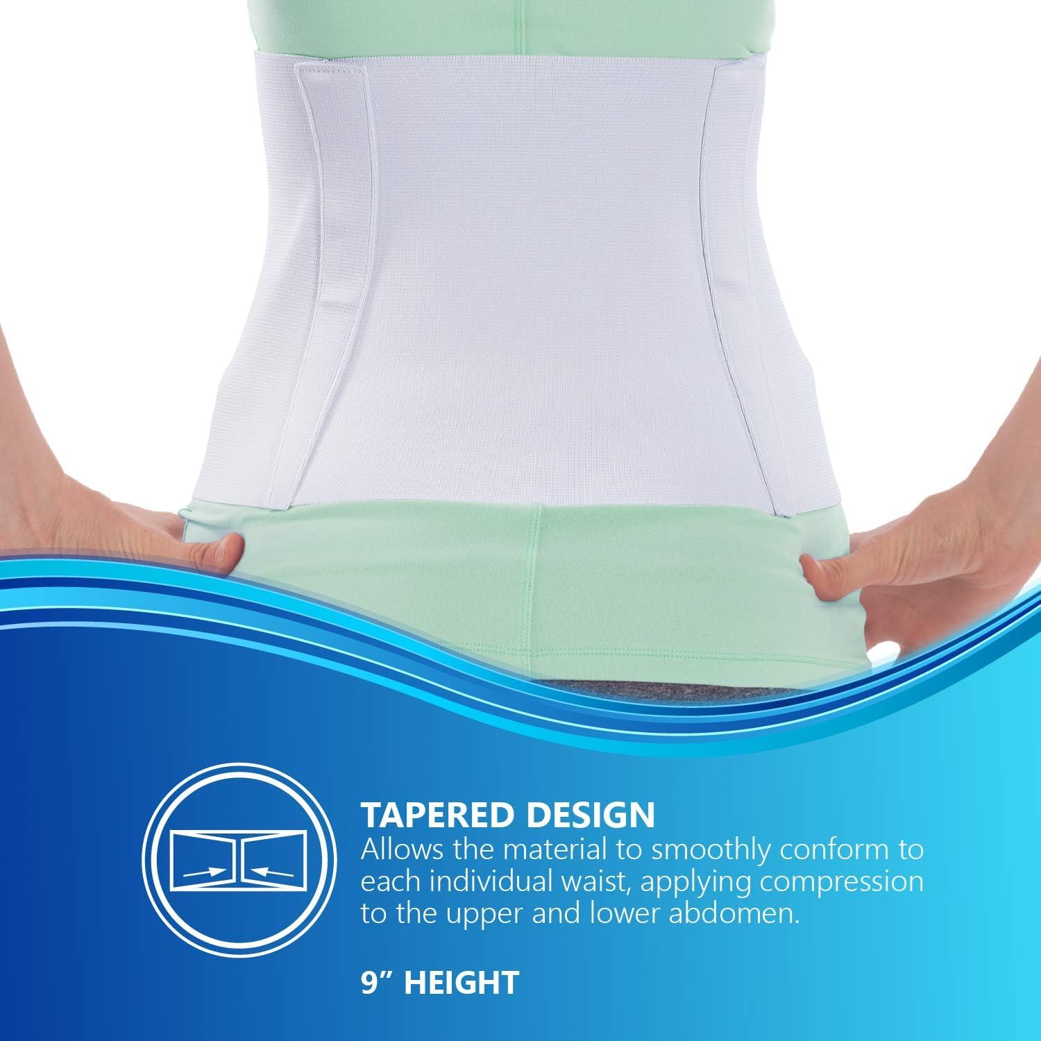 NYOrtho Tapered Abdominal Binder Firm Compression Wrap Breathable Stomach Support

