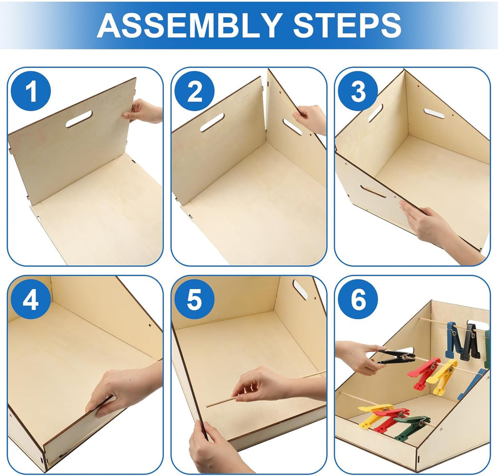 Poen 25-Piece Graded Pinch Finger Exerciser Set with Wooden Storage Stand

