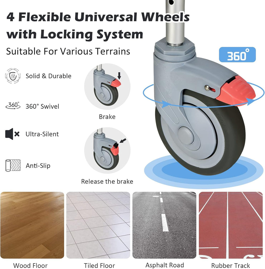 Giantex 4-in-1 Bedside Commode Shower Wheelchair Chair with Arms and Locking Wheels

