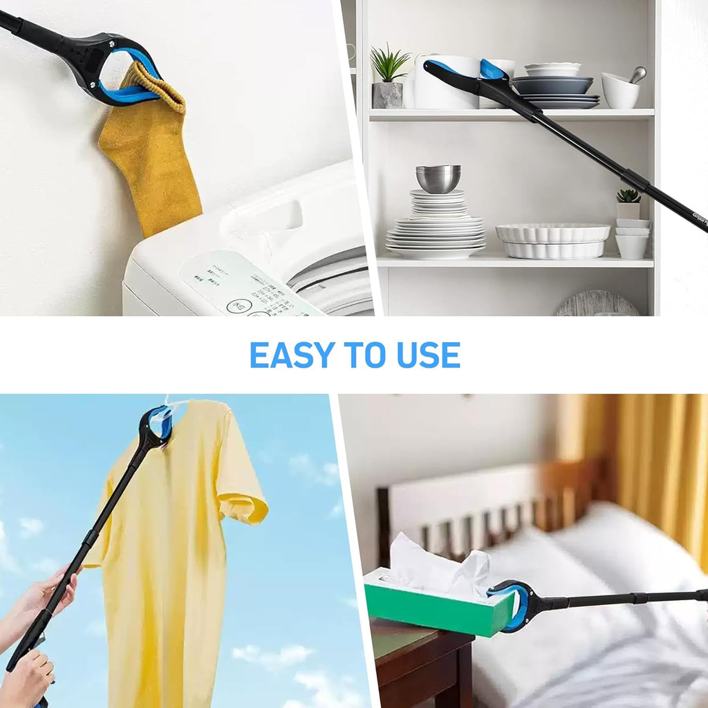 38 in Foldable Reacher Grabber Tool with 360° Rotating Jaw and Magnet, 3-Pack

