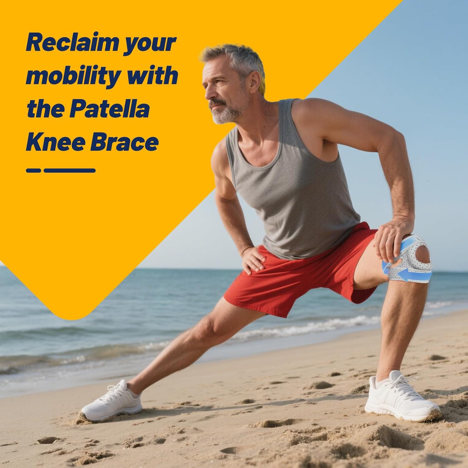 Knee Brace for Men and Women Adjustable Support Patella Gel Pad Side Stabilizers

