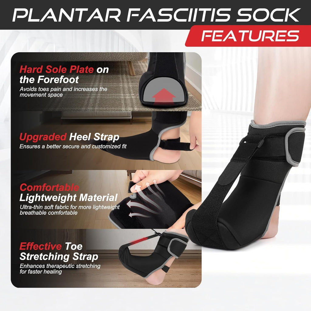 Moohome Plantar Fasciitis Night Splint Sock for Heel Pain, Achilles Tendonitis

