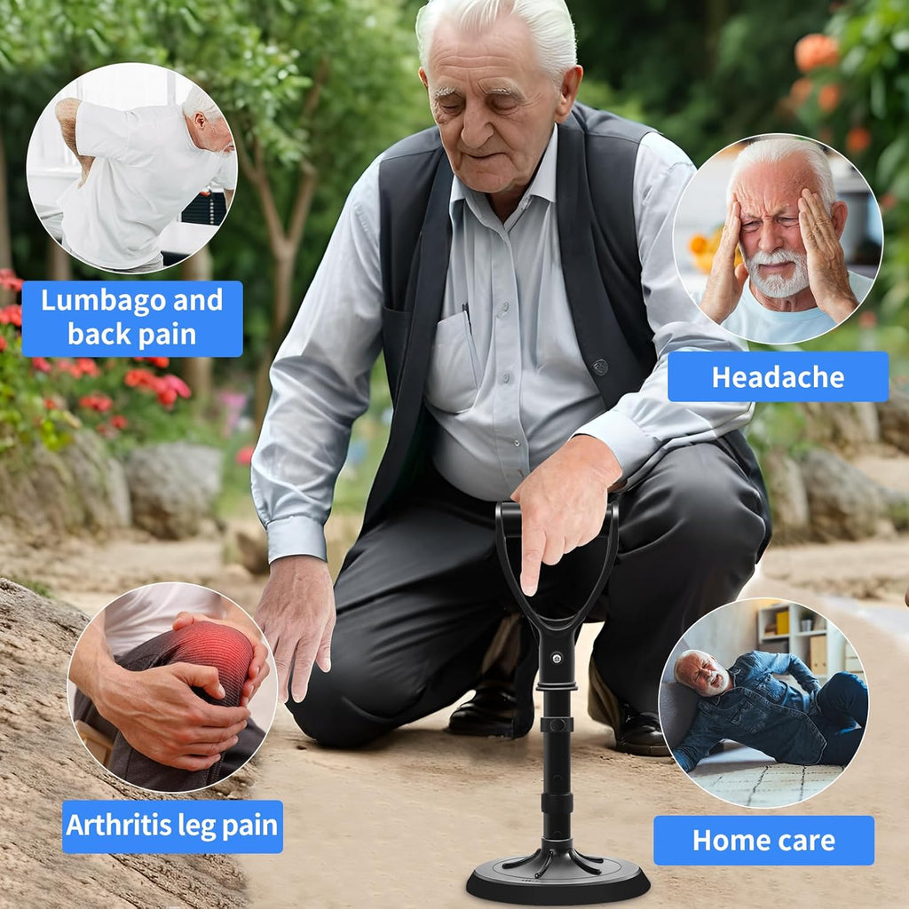 Upgraded Portable Standing Aid with Non-Slip 7-Inch Rubber Foot, Adjustable Height

