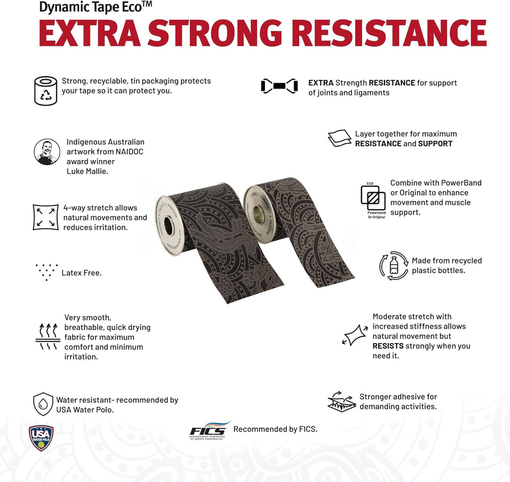 Dynamic Tape Eco Biomechanical Athletic Tape for Sports Muscle and Joint Support

