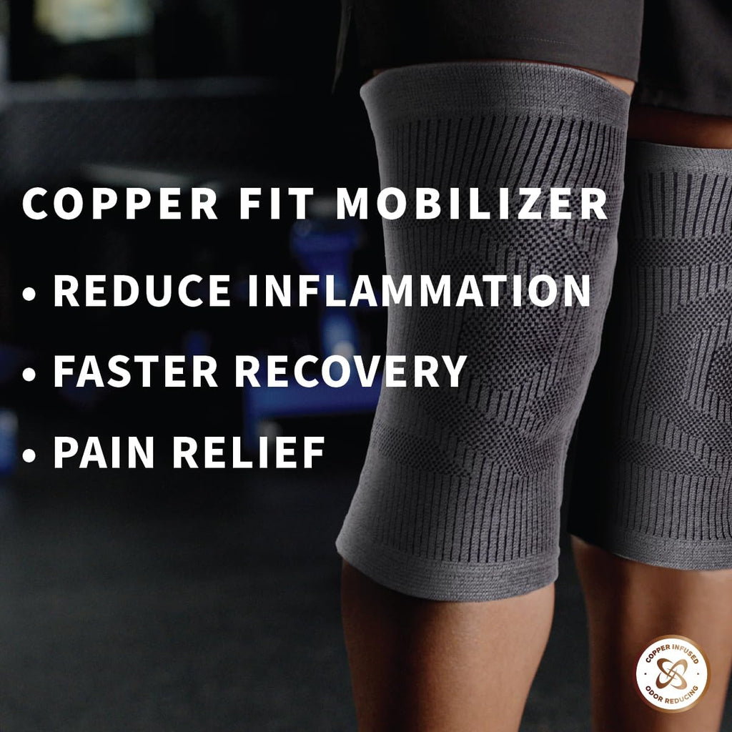 Copper Fit Mobilizer Knee Sleeve ProSeries with Removable Side Stabilizers Knee Support for Recovery Relief

