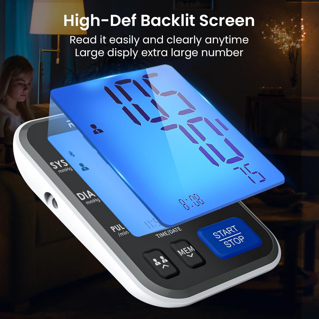 RENPHO Smart Upper Arm Blood Pressure Monitor with Bluetooth, App Connectivity


