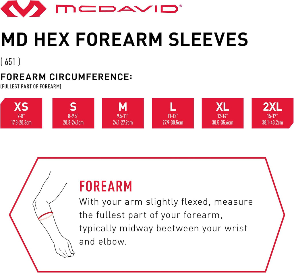 McDavid HexPad forearm sleeve with moisture management technology

