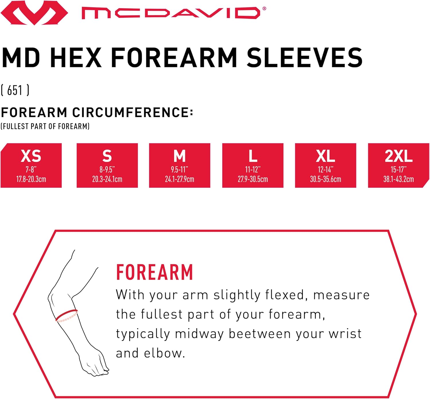 McDavid HexPad forearm sleeve with moisture management technology

