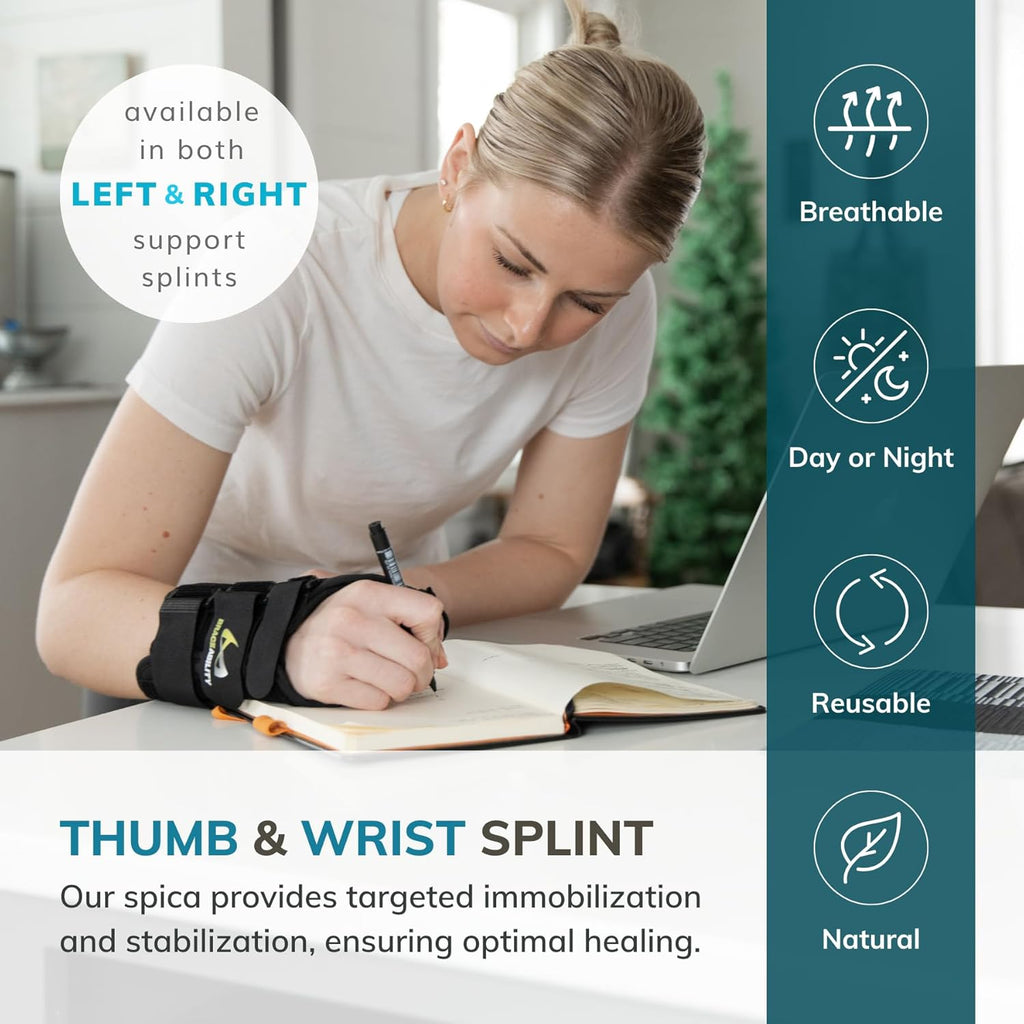 BraceAbility Thumb Spica Splint Wrist and Thumb Brace for De Quervain’s Tenosynovitis

