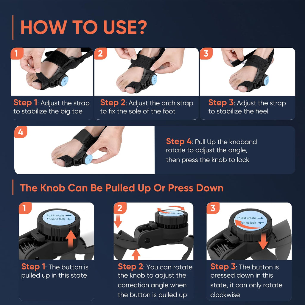 Adjustable Bunion Corrector Splint with Silicone Pad for Hallux Valgus Relief


