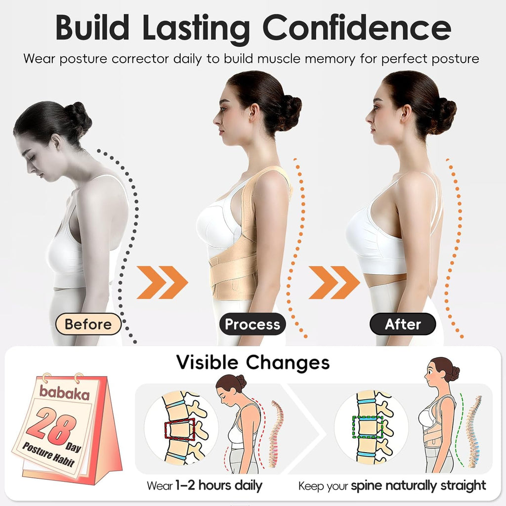 babaka Posture Corrector Back Brace for Upper and Lower Back Support

