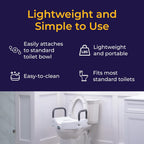 Drive Medical 2-in-1 Raised Toilet Seat with Removable Padded Arms, 5in Lift, Locking

