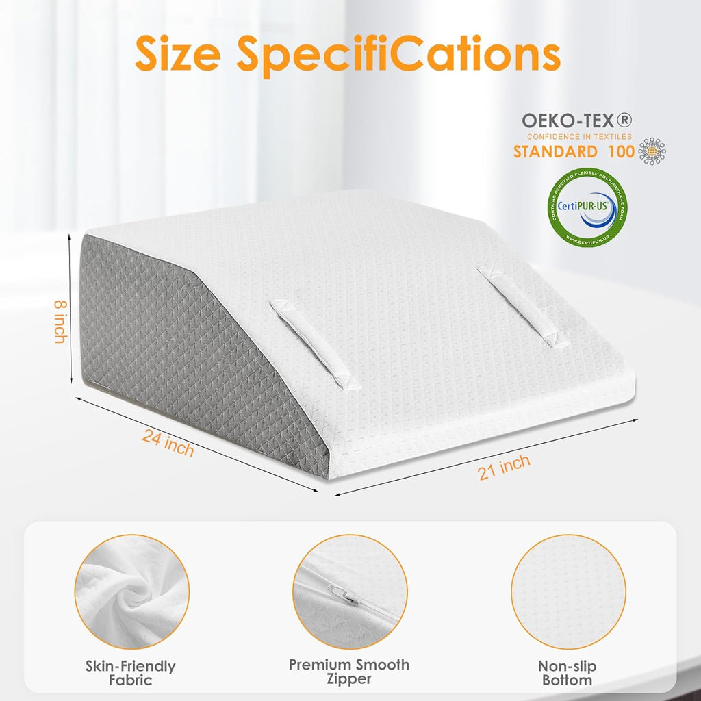 Ruqmuis Leg Elevation Wedge Pillow for After Surgery Foam Knee and Leg Relief

