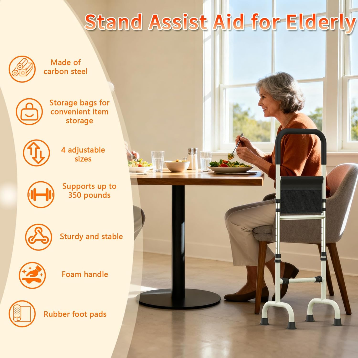 Baithem Stand Assist Aid for Elderly, Sit-to-Stand Support Bar for Chair Bed Toilet

