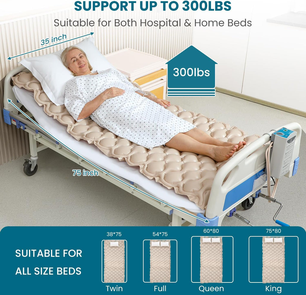 Kekoy Alternating Air Pressure Mattress Pad, Hospital Bed Sore Prevention, Waterproof

