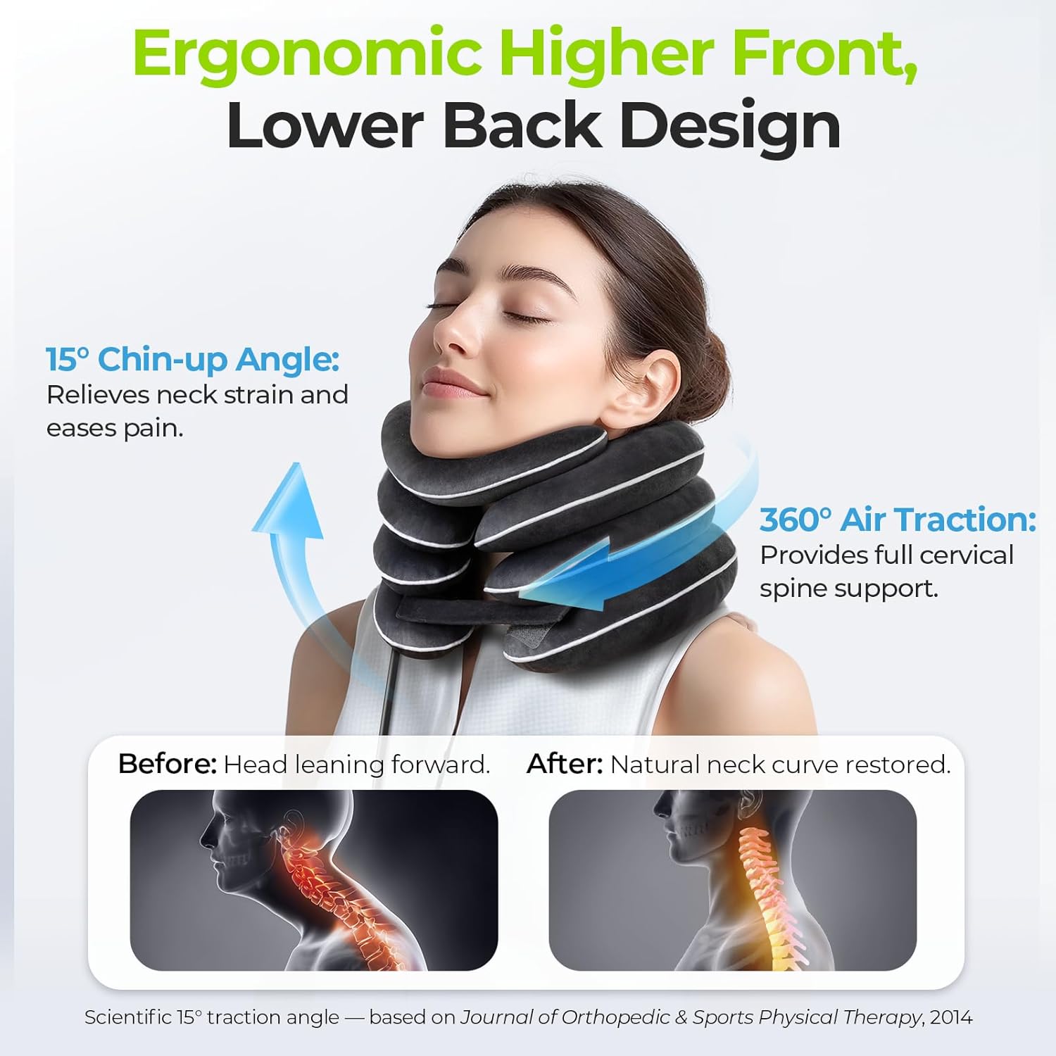 AUVON Inflatable Neck Stretcher for Cervical Traction, Neck Decompression Pillow

