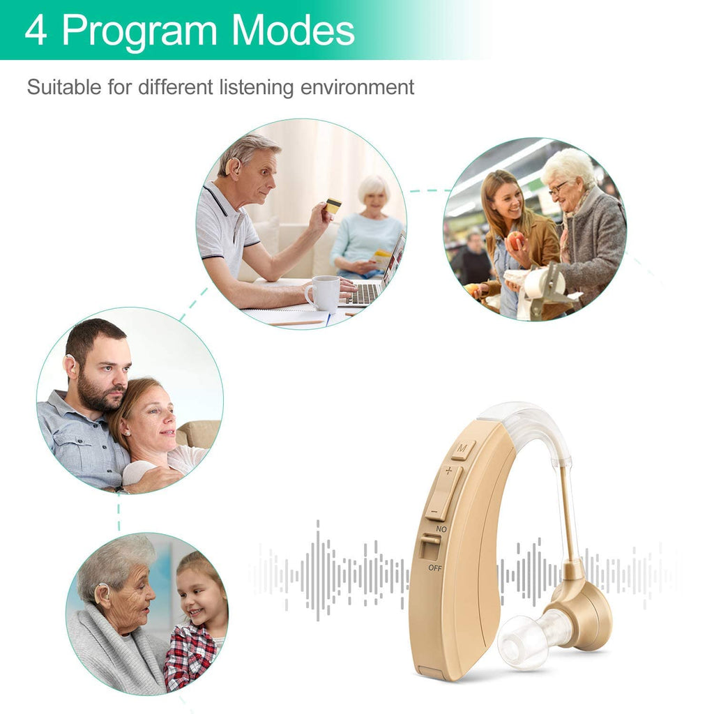 Kituwant Digital Hearing Amplifier for Adults, Noise Cancelling, Adjustable Volume

