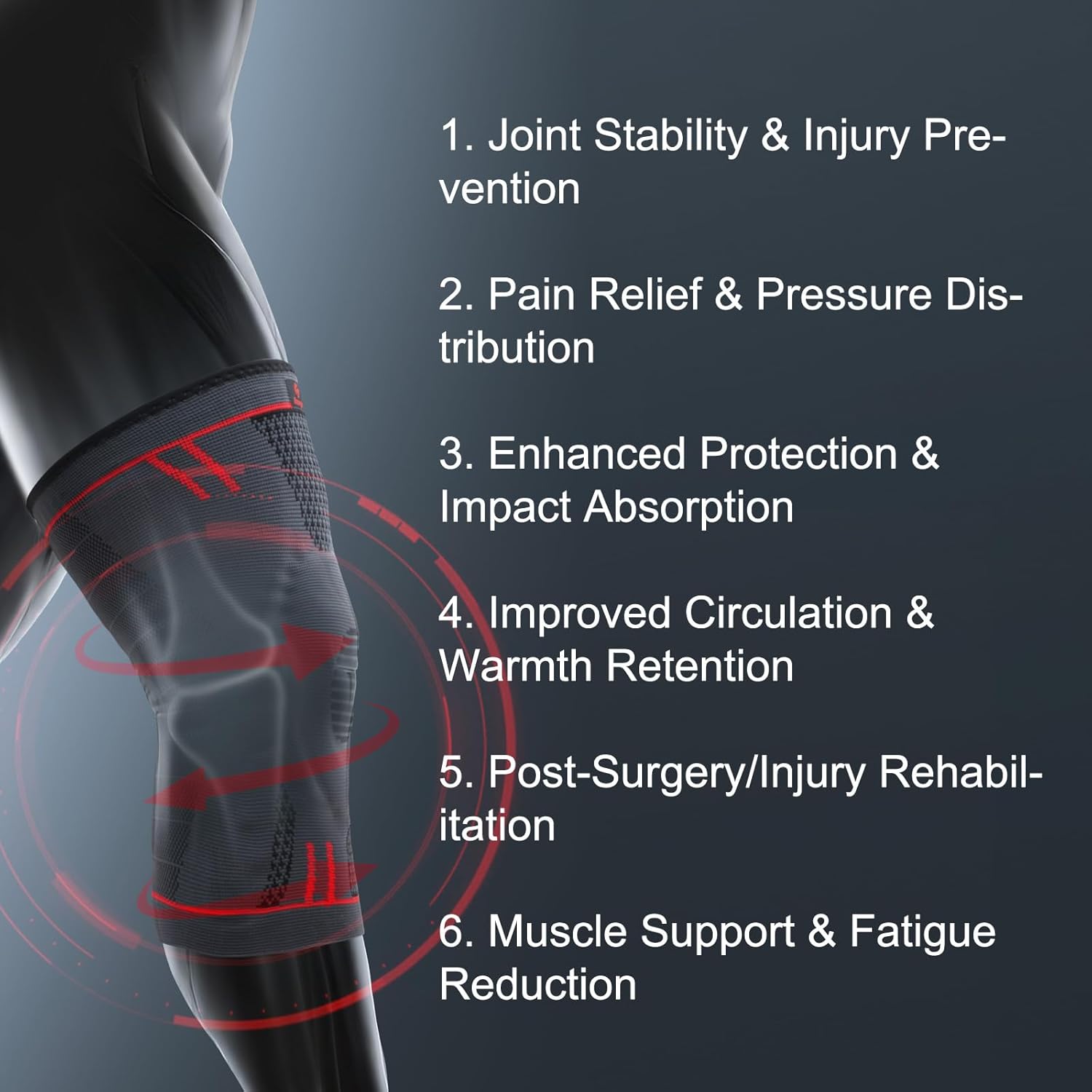 Kuangmi Knee Braces Support for Joint Pain Relief, Arthritis, Meniscus & Sports

