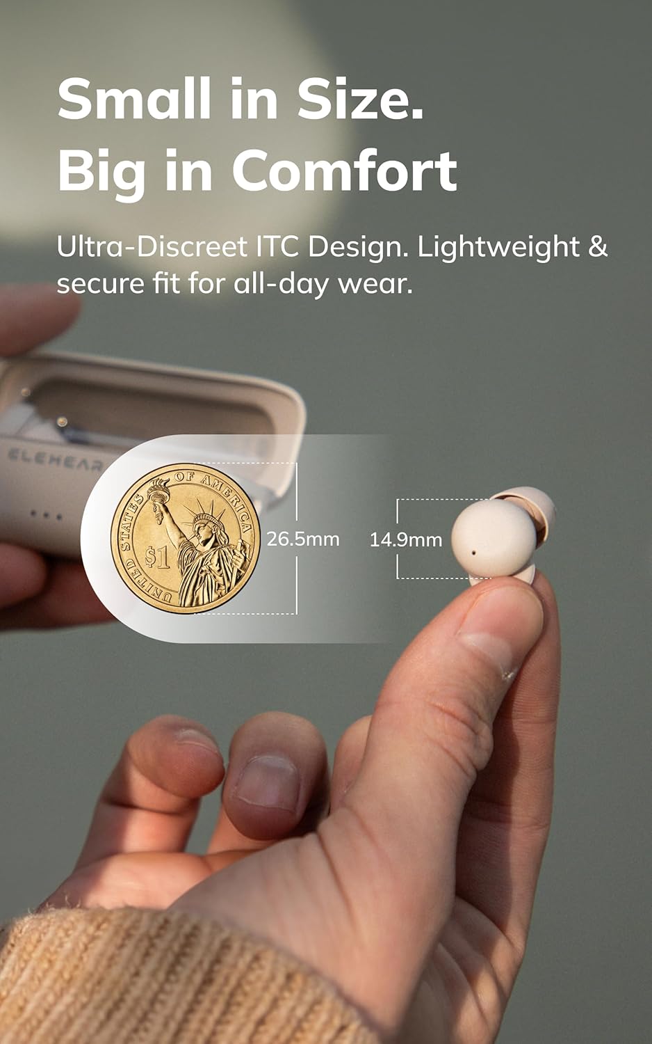 ELEHEAR Delight OTC Rechargeable Hearing Aids with AI Speech Enhancement, Bluetooth 5.3

