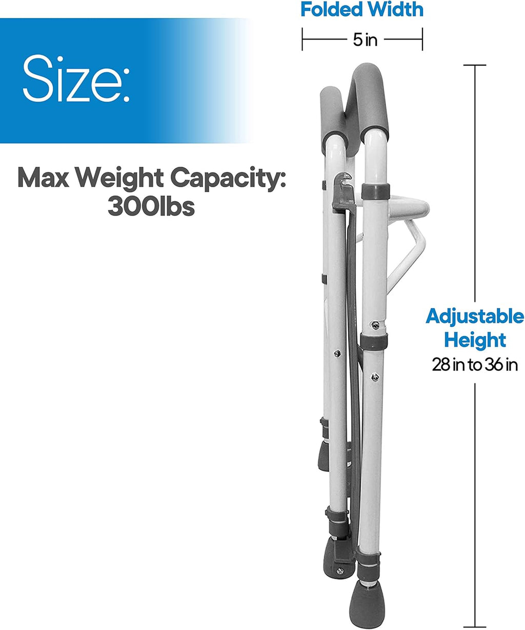 RMS Folding Portable Toilet Safety Frame with Adjustable Height Handrails

